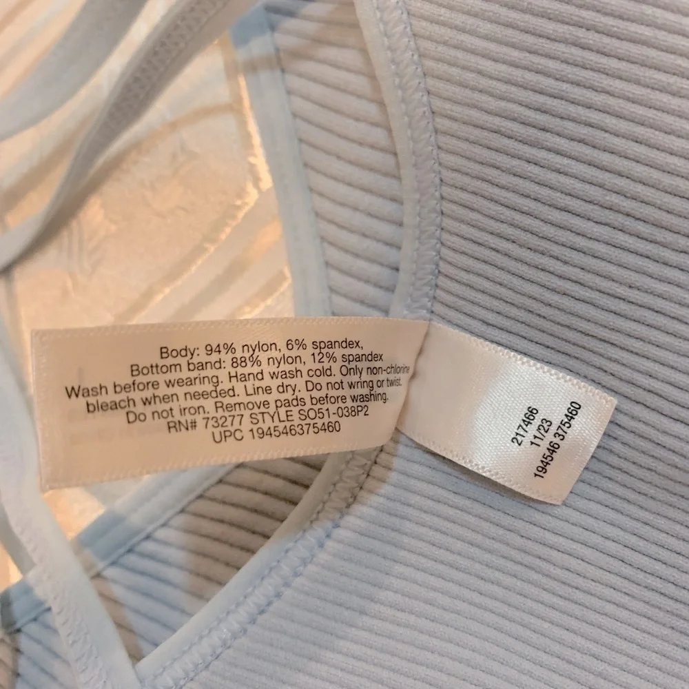 Kohl's Light Blue Ribbed Bralette (only one for sale)